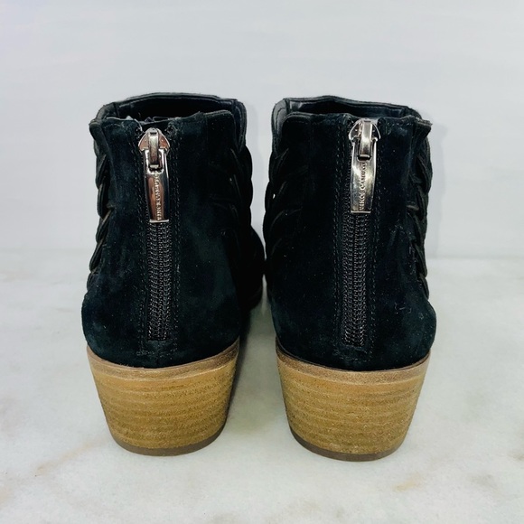 Vince Camuto Black Suede Prestetta Braided Ankle Bootie - Picture 5 of 11